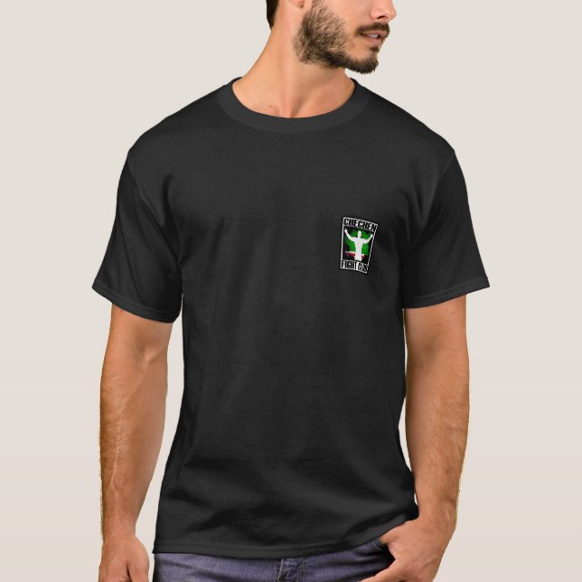 T-shirt checheno do preto do clube da luta (Frente)
