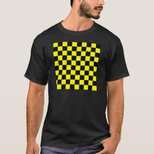 T-shirt Checkered - preto e amarelo