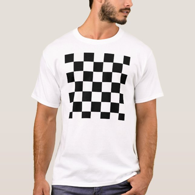 T-shirt Checkered preto e branco (Frente)