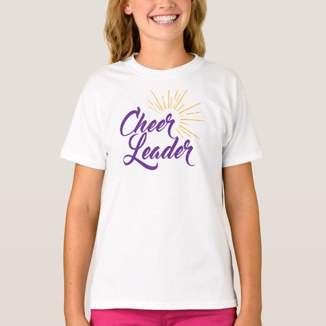 T-Shirt cheerleader - Roxo e Dourado (Frente)