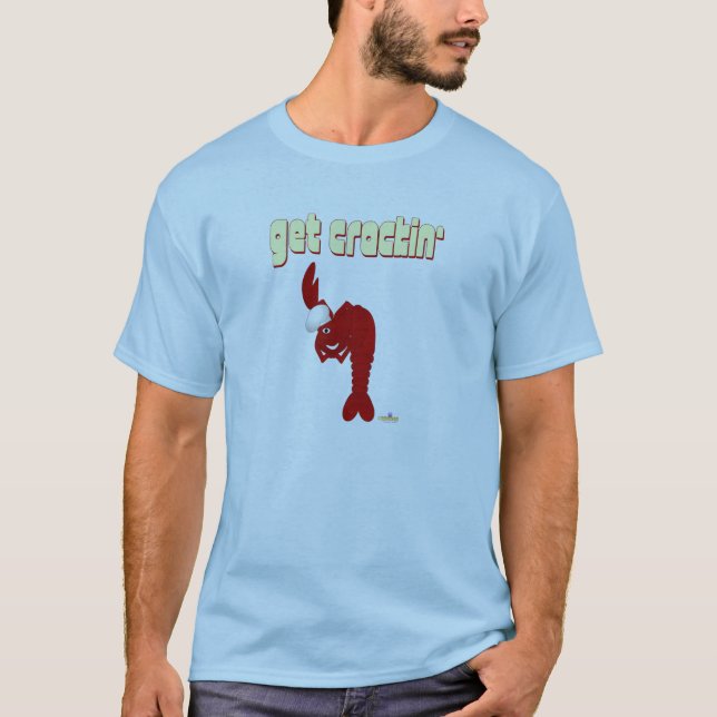 T-shirt Chef de Lagosta Vermelho Que Prende (Frente)