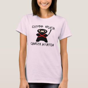 T-shirt Chemo Ninja mata o rosa do cancro da mama