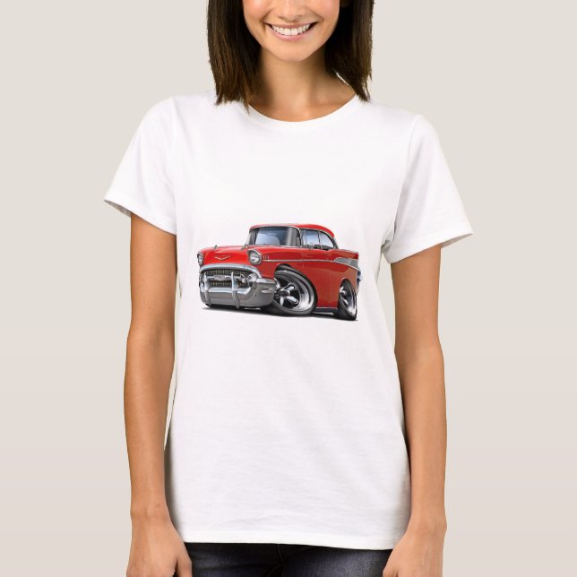 T-shirt Chevy 1957 Belair Rod encarnado (Frente)