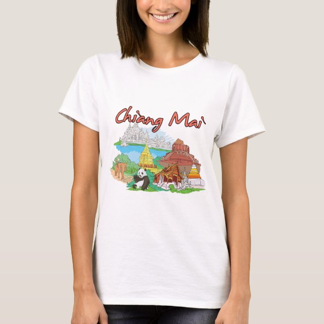 T-shirt Chiang Mai, Cidade Famosa da Tailândia (Frente)