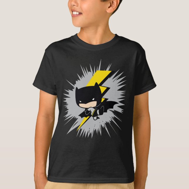 T-shirt Chibi Batman Lightning Kick (Frente)