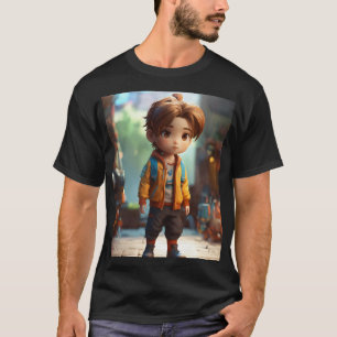 T-Shirt Chibi Boy Fotográfico De Corpo 4D
