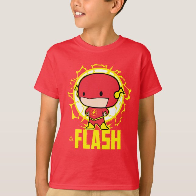 T-shirt Chibi Flash com eletricidade (Frente)