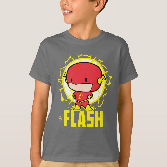 T-shirt Chibi Flash com eletricidade (Frente)