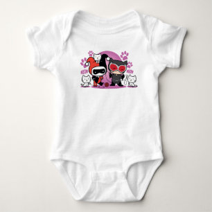 T-shirt Chibi Harley Quinn e Chibi - Mulher Gato