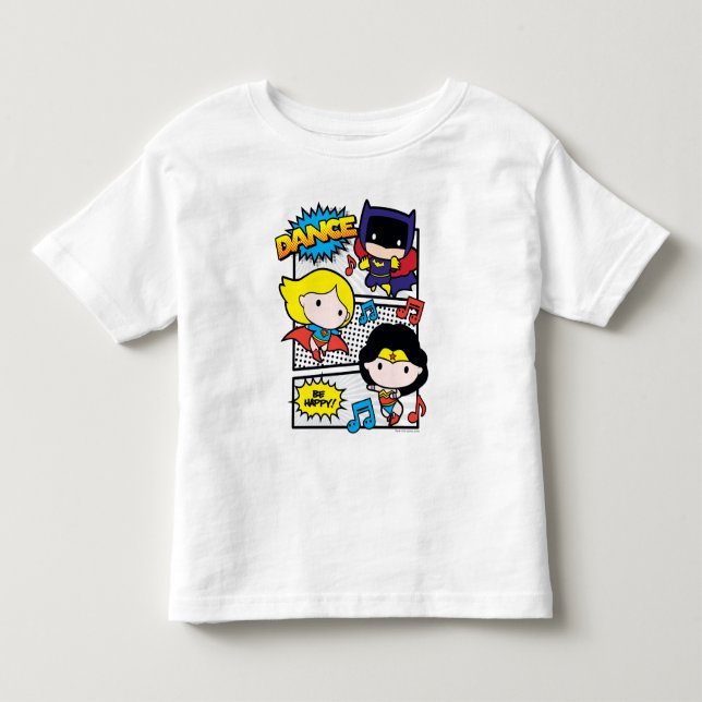 T-shirt Chibi Heroes Dançando (Frente)