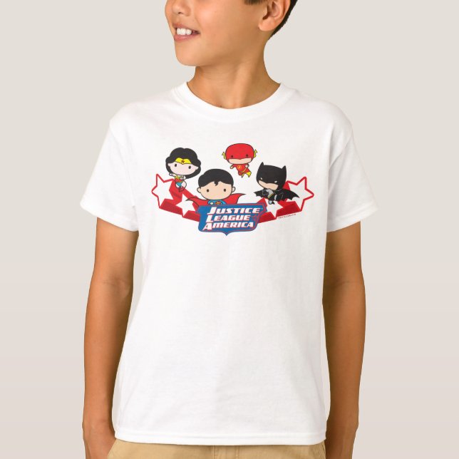 T-shirt Chibi Justice League of America Stars (Frente)