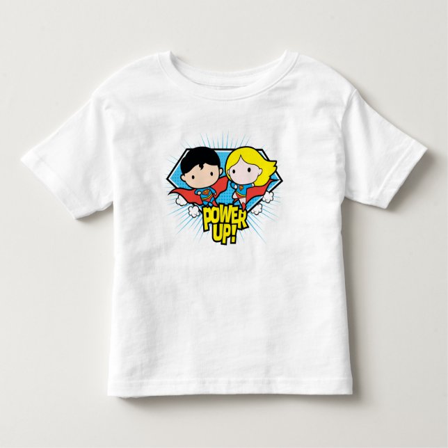 T-shirt Chibi Superman e Chibi Supergirl Ligam! (Frente)