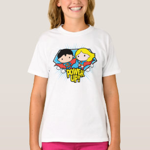 T-shirt Chibi Superman e Chibi Supergirl Ligam!