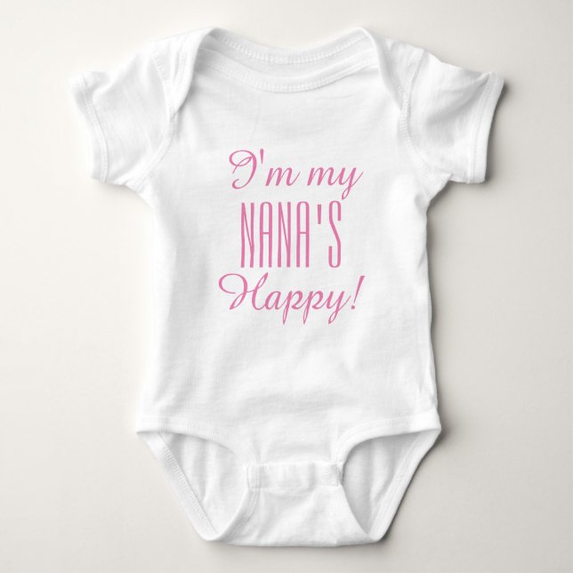 T-SHIRT CHIC BABY_ "NANA'S FELIZ" BODYSUIT_PINK TEXTO (Frente)