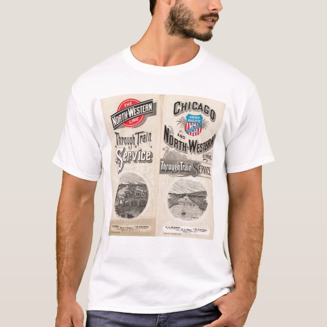 T-shirt Chicago e linha ocidental norte (Frente)