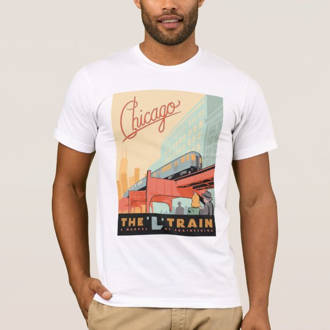 T-shirt Chicago, IL - Comboio L (Frente)