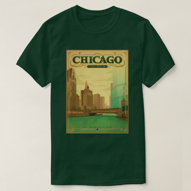 T-shirt Chicago, IL - Rua. Dia de Patrick (Frente do Design)