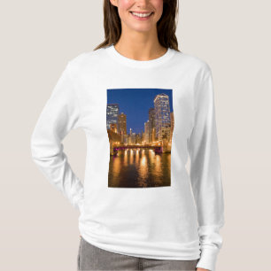 T-shirt Chicago, Illinois, Skyline e Chicago River em