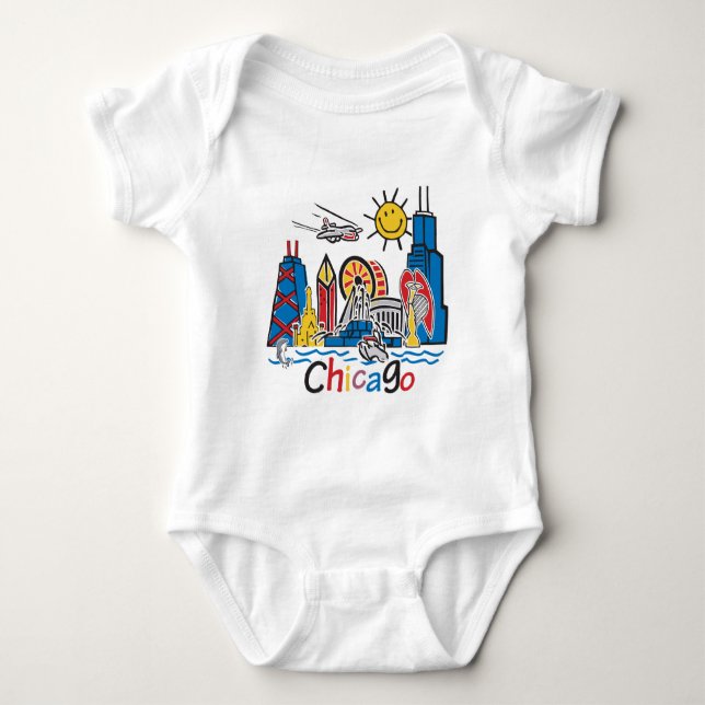 T-shirt Chicago Kids Skyline (Frente)