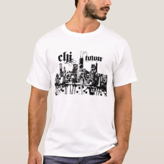 T-shirt Chicago "qui-cidade" pôr sobre para sua cidade