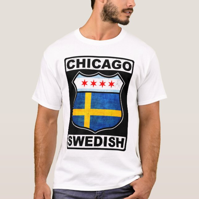 T-shirt Chicago sueca American (Frente)