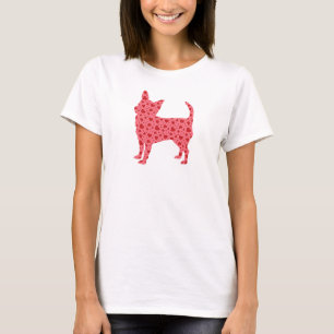 T-shirt Chihuahua dos corações dos namorados