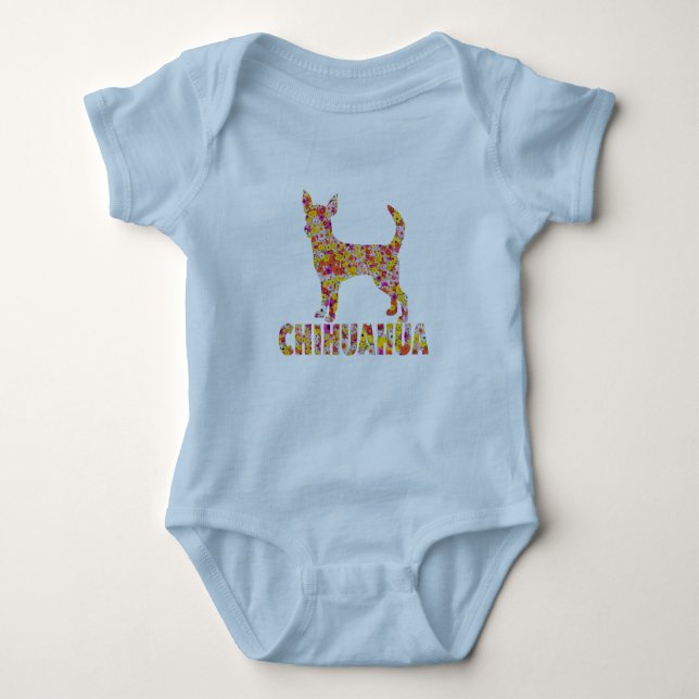 T-shirt Chihuahua floral (Frente)