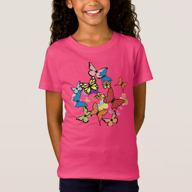 T-Shirt Children borboleta com padrão (Frente)