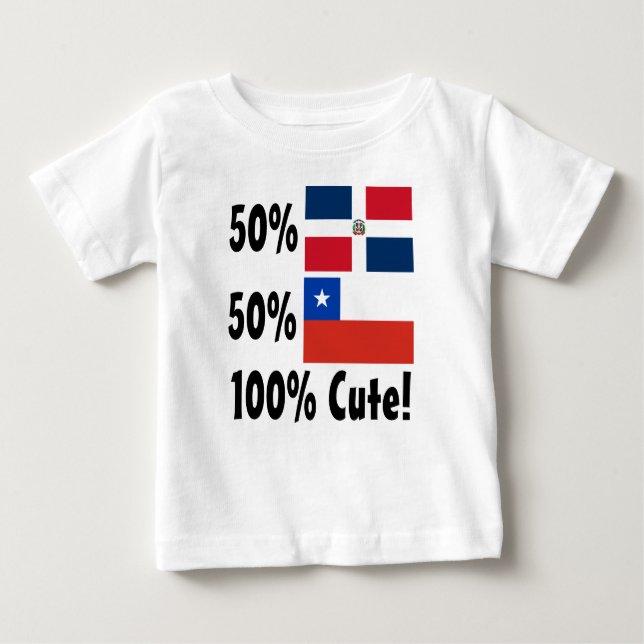 T-shirt Chileno 100% do Dominican 50% de 50% bonito (Frente)