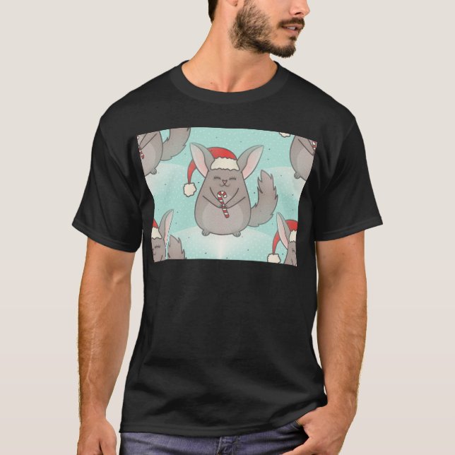 T-shirt chinchillas de natal (Frente)