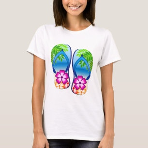 T-shirt Chinelos tropicais