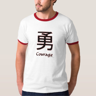 T-shirt chinês da coragem do símbolo