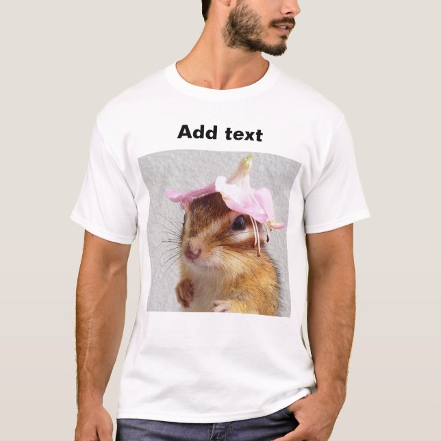 T-shirt Chipmunk wears flower hat (Frente)