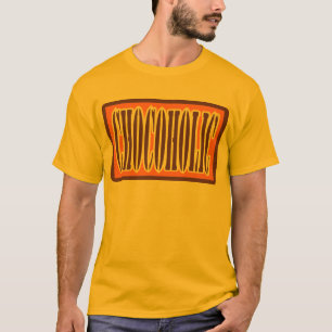 T-shirt Chocoholic, estilo do envoltório da barra de