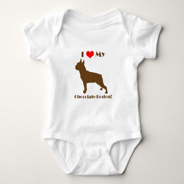 T-shirt Chocolate Boston Terrier - Creeper infantil (Frente)