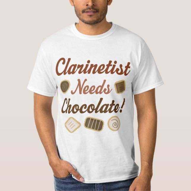 T-shirt Chocolate do Clarinetist (Frente)