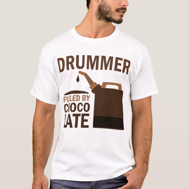 T-shirt Chocolate (engraçado) do baterista (Frente)