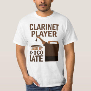 T-shirt Chocolate (engraçado) do jogador do clarinete