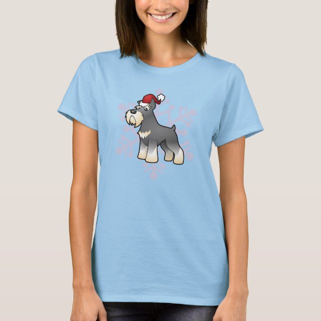 T-shirt Christmas Schnauzer (Frente)