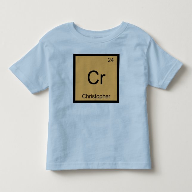 T-shirt Christopher Nome Química Elemento Tabela Periódica (Frente)