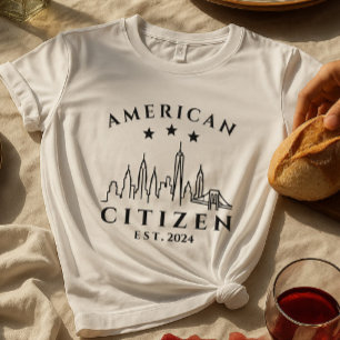 T-Shirt cidadão americano moderno   Ano Personaliz