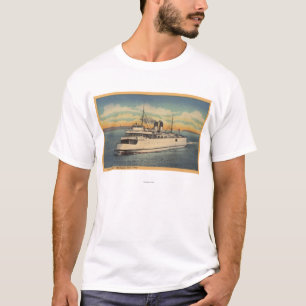 T-shirt Cidade de Mackinaw, MI - vista da cidade de