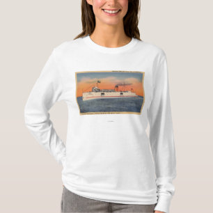 T-shirt Cidade de Mackinaw, MI - vista da cidade de