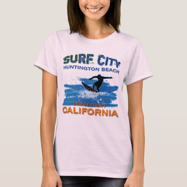 T-SHIRT CIDADE HUNTINGTON BEACH DO SURF (Frente)
