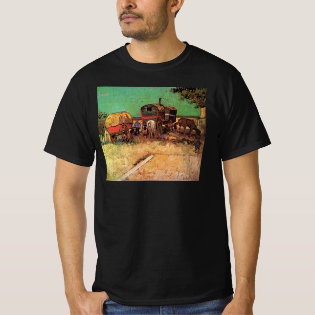 T-shirt Ciganos com Caravanas de Vincent van Gogh (Frente)