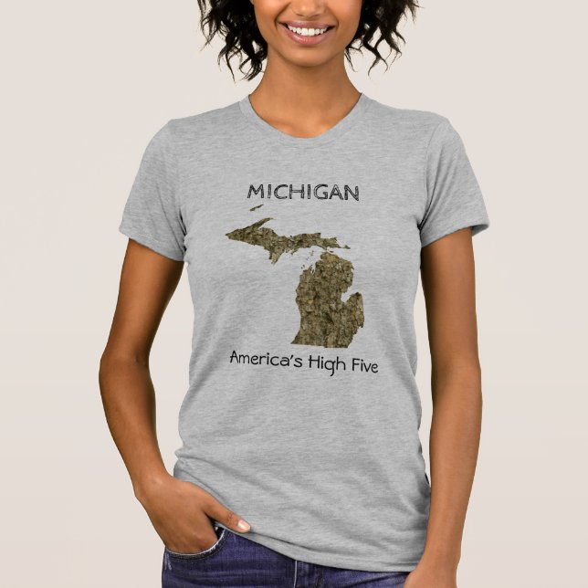 T-shirt cinco alto de Michigan - de América (Frente)