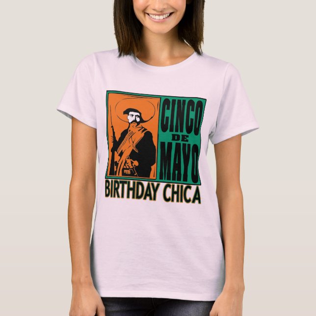 T-shirt Cinco de Mayo Birthday Chica (Frente)