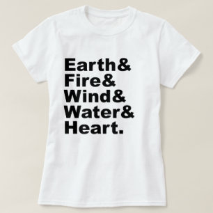 T-shirt Cinco Elementos   Terra Fogo Vento Água & Coração