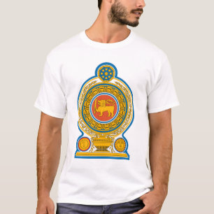 T-shirt cingalês do emblema nacional