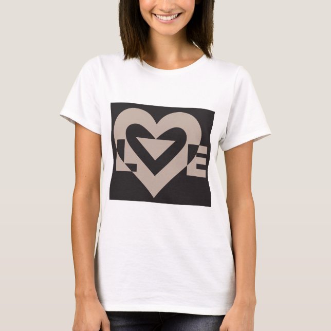 T-shirt Cinza de amor em preto (Frente)